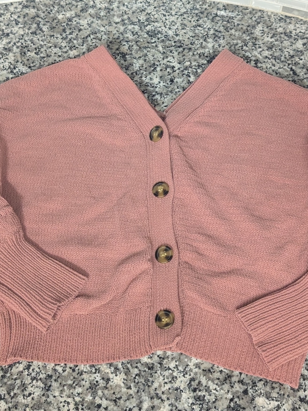 Moon & Madison Rose Pink V-Neck Button Front Cardigan